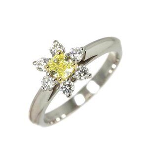 TIFFANY CO. Diamond 0.26ct FY/VVS1 Diamond Ring Pt 18K YG Size5-5.25US 90282430